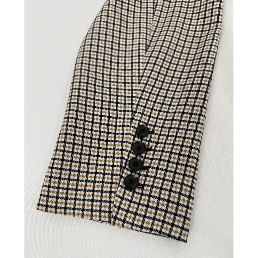 Vince Camuto Plaid Blazer Brown Black Cream Stretch Knit Lined Womens Size XXL - Picture 8 of 12